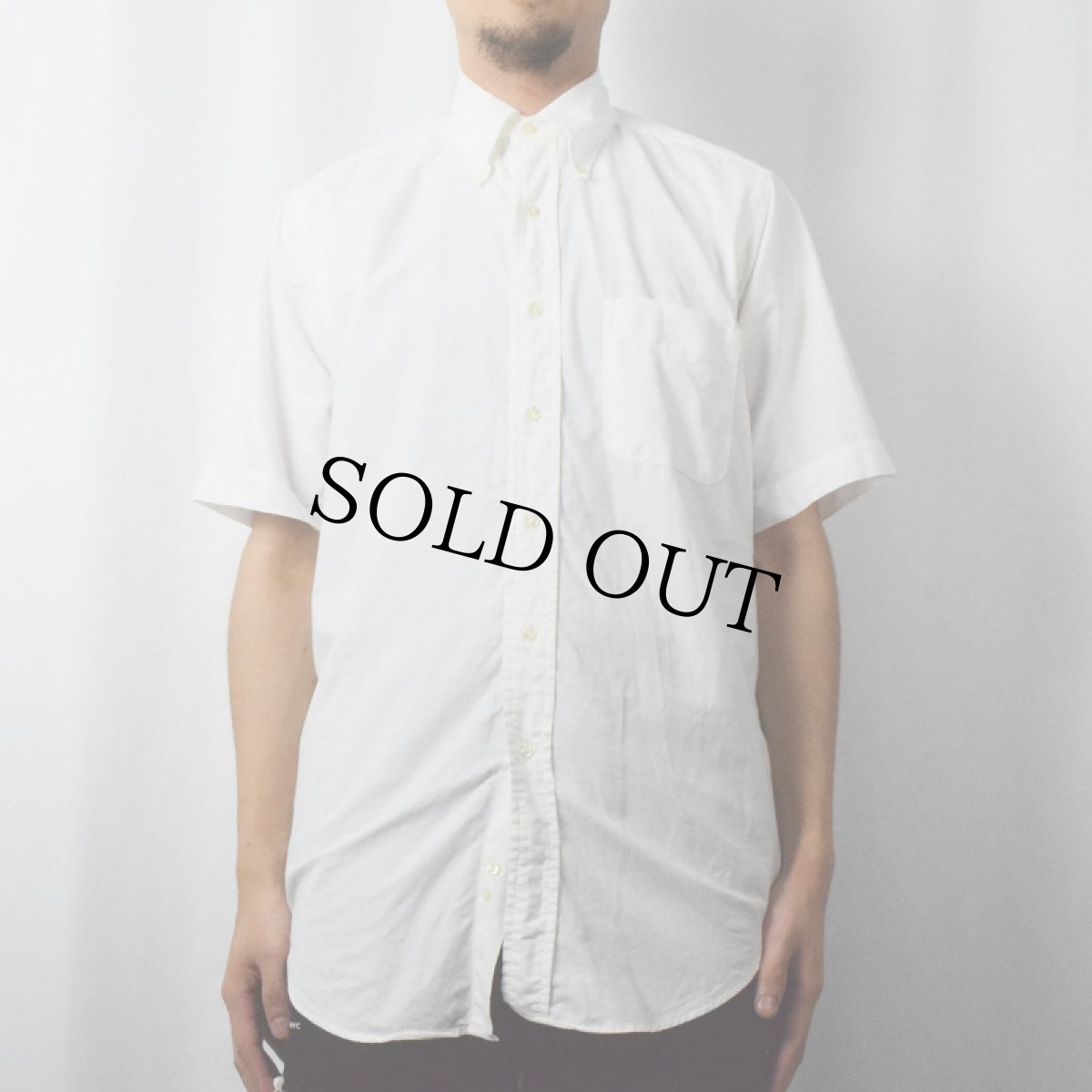 画像2: 90's Brooks Brothers USA製 コットンボタンダウンシャツ SIZE15 (2)