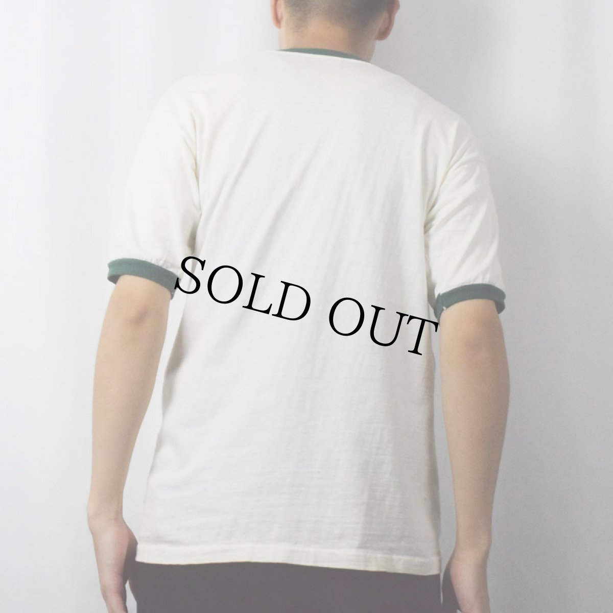 画像3: 60's Champion PRODUCTSタグ USA製 "MANHATTAN COLLEGE" プリントリンガーTシャツ L (3)