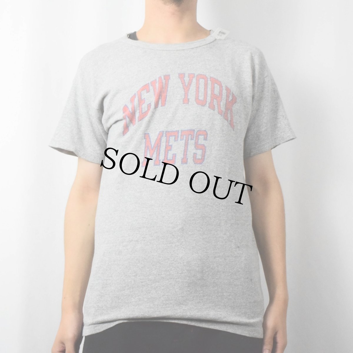 画像2: 80's Champion トリコタグ USA製 "NEW YORK METS" 染み込みプリントTシャツ L (2)