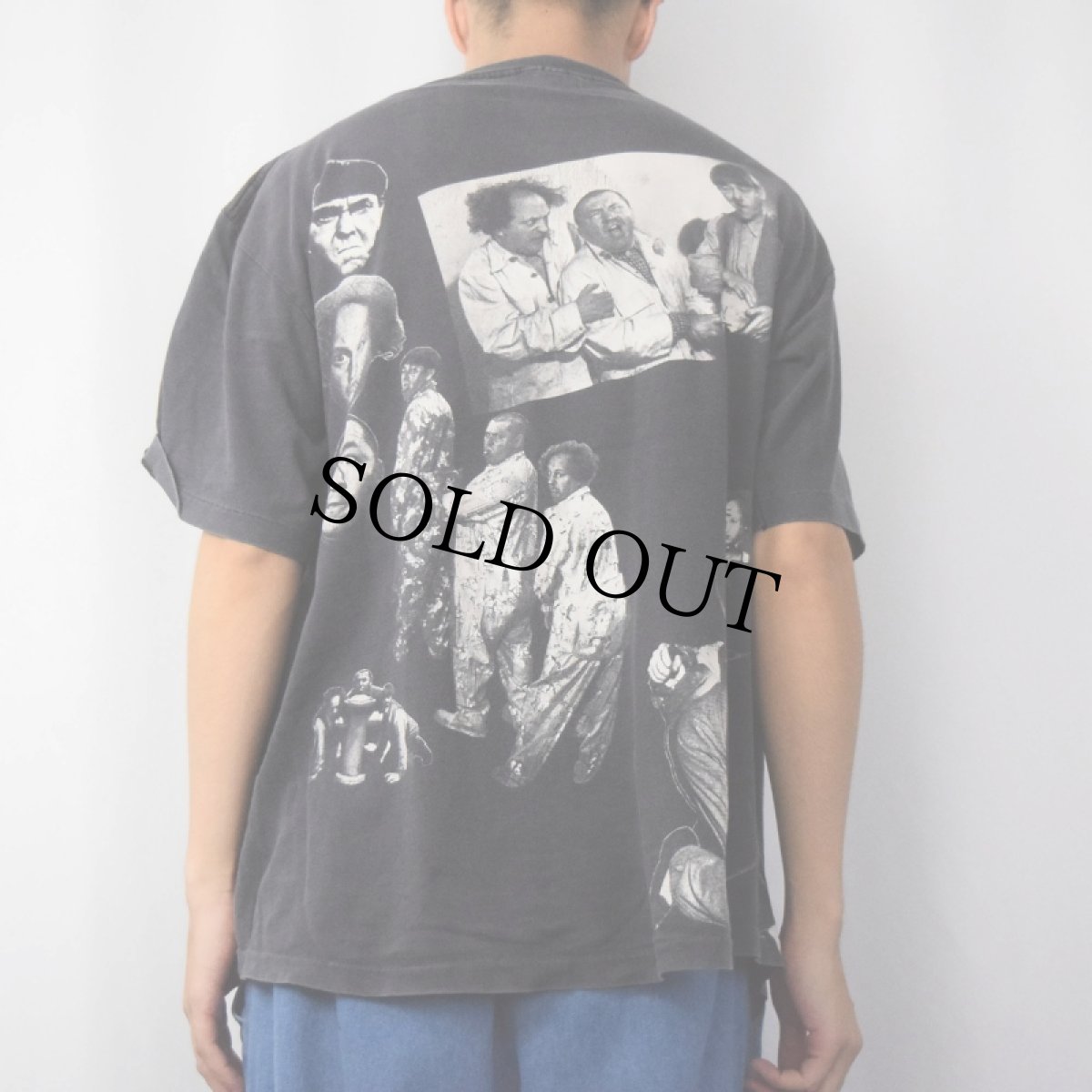 画像4: 90's The Three Stooges USA製 コメディアン 巻きプリントTシャツ XL (4)