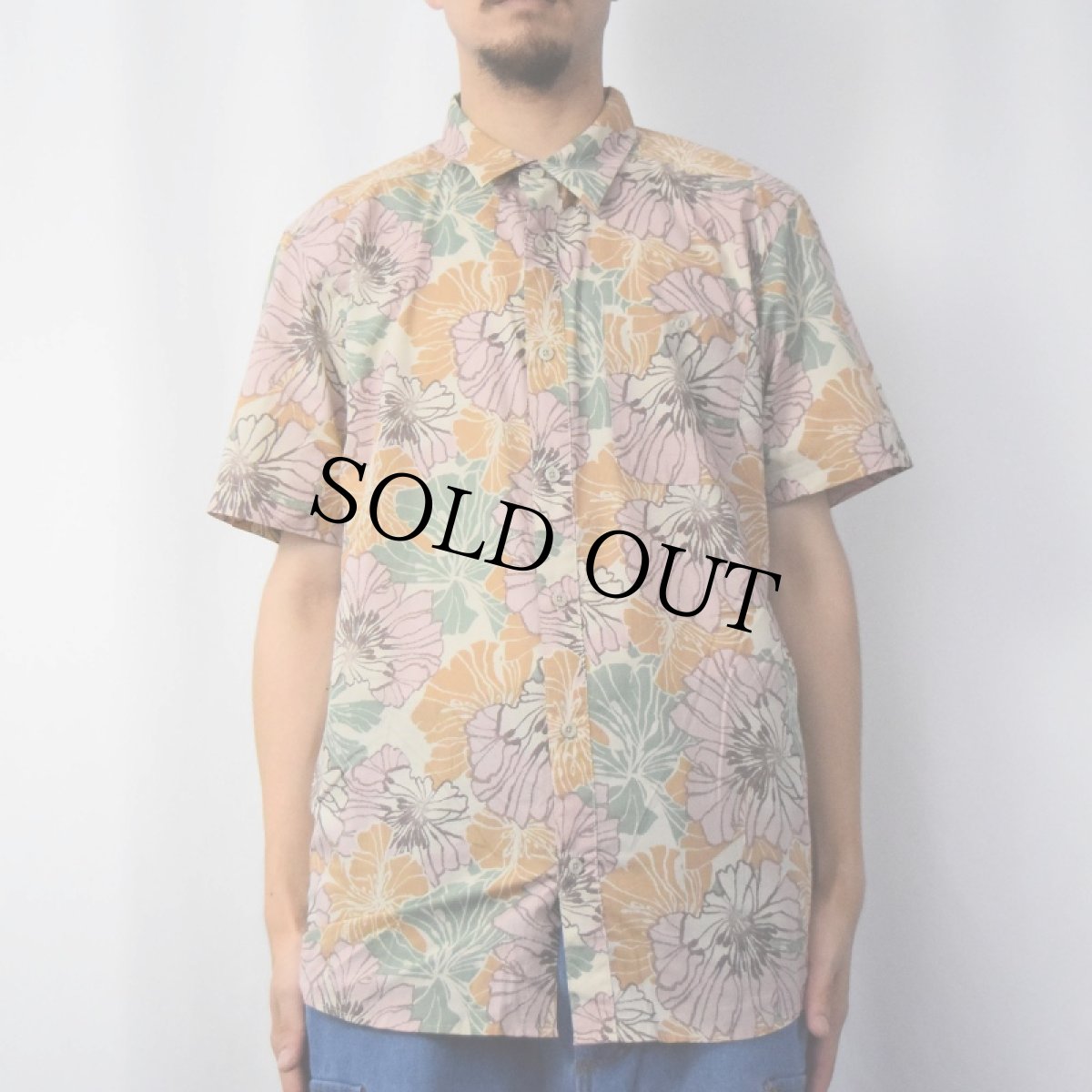画像2: 【SALE】 21AW Patagonia 花柄 コットン×ポリエステルシャツ L (2)
