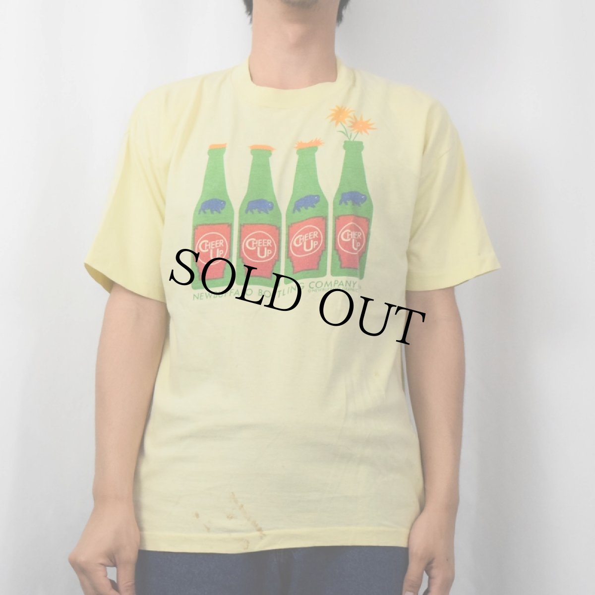 画像2: 80's Cheer Up USA製 炭酸飲料プリントTシャツ XL (2)