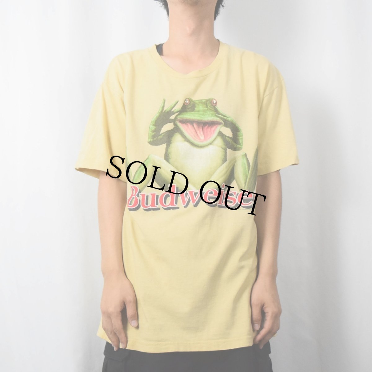 画像3: 90's Budweiser USA製 ビールメーカー カエルプリントTシャツ L (3)