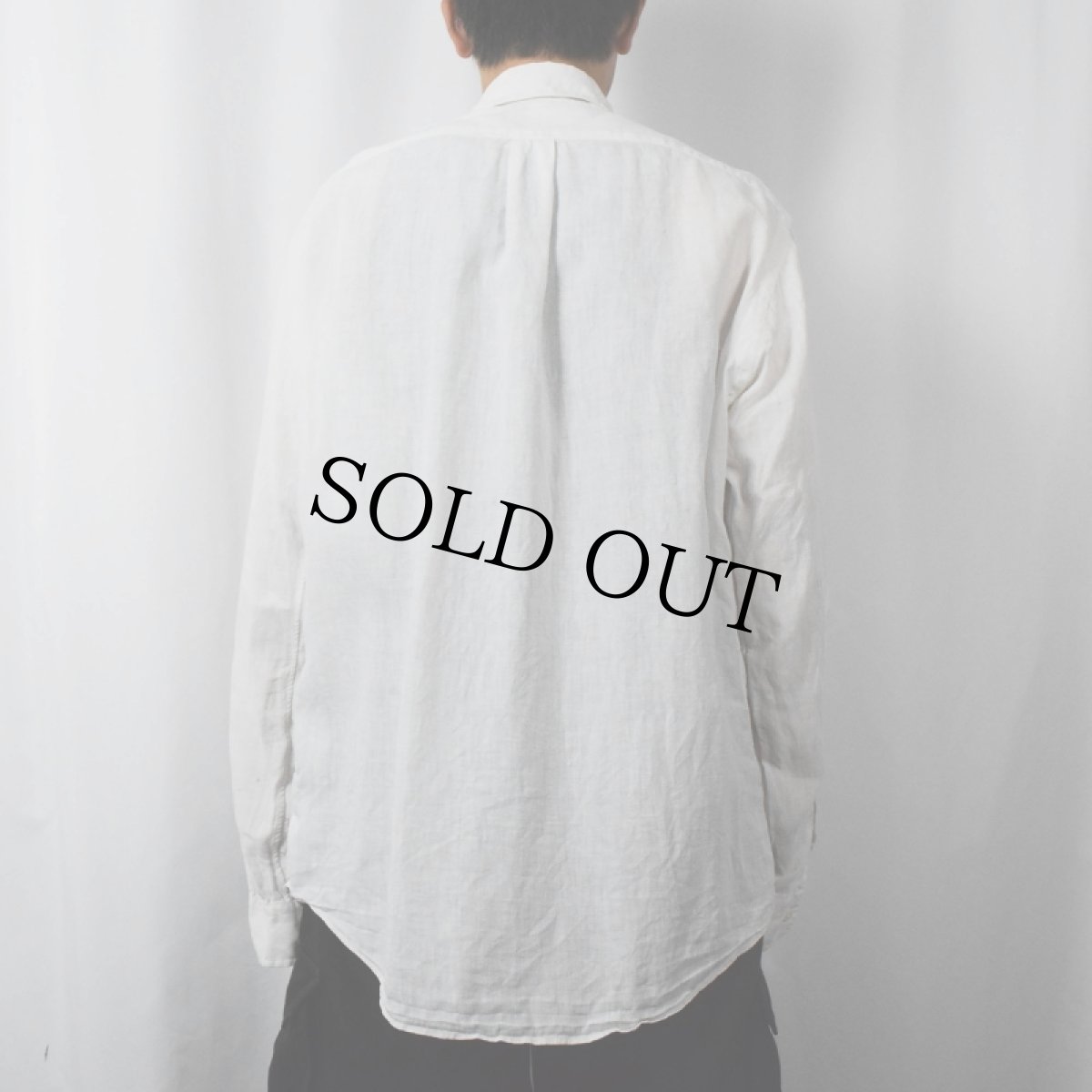 画像3: POLO Ralph Lauren "ELLINGTON" ロゴ刺繍 リネンボタンダウンシャツ M (3)