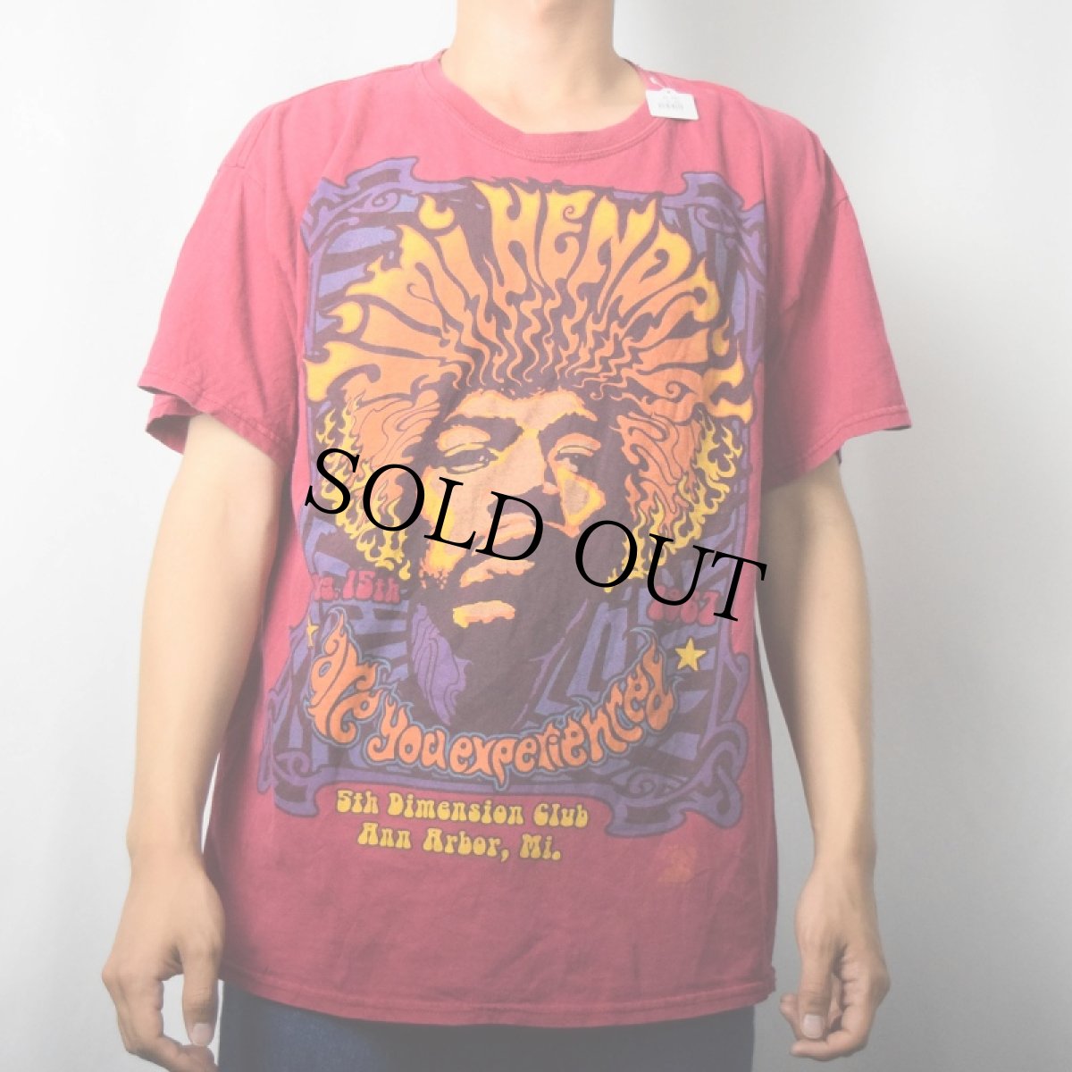 画像2: Jimi Hendrix "are you experienced" ロックミュージシャン プリントTシャツ L (2)