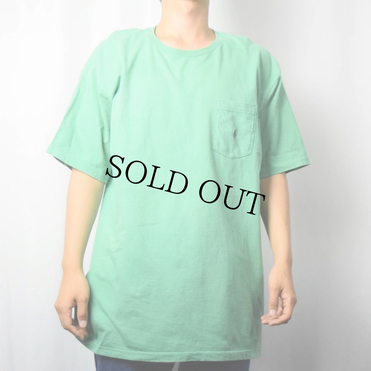 画像2: 90's POLO Ralph Lauren USA製 ロゴ刺繍 ポケットTシャツ L (2)