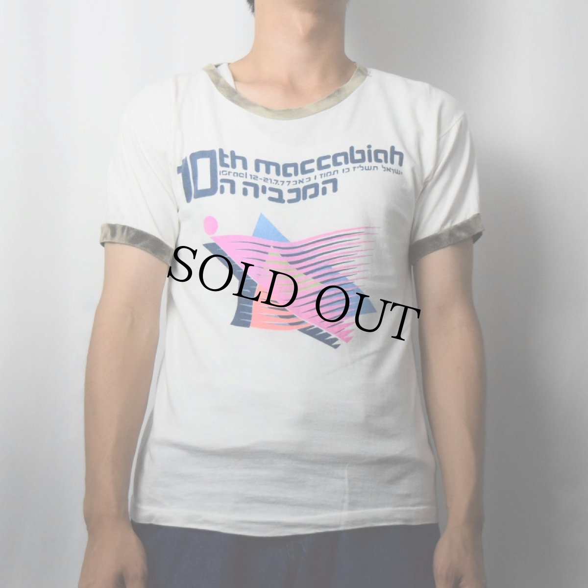 画像2: 70〜80's Champion トリコタグ USA製 "10th maccabiah" マカビア競技大会 プリントリンガーTシャツ M (2)
