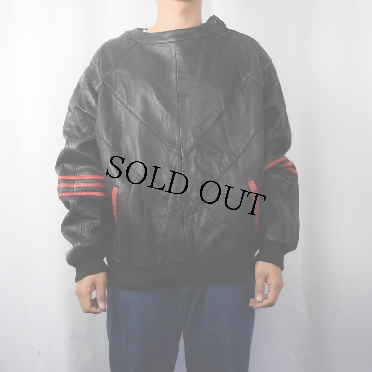 画像2: Golden Collection by RAFFAELO レザープルオーバー BLACK M (2)