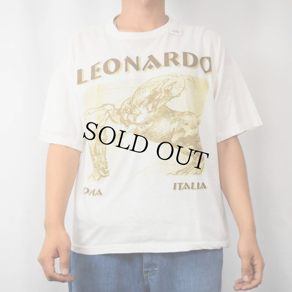 画像2: 80〜90's LEONARD DE VINCI アートプリントTシャツ (2)