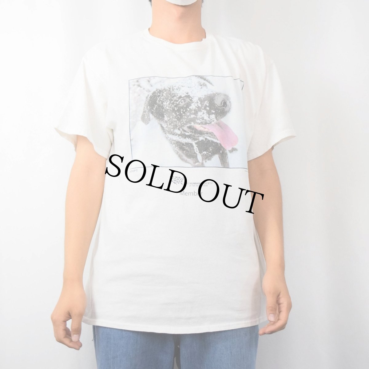 画像2: THE HUMANE SOCIETY 非営利団体 犬プリントTシャツ L (2)