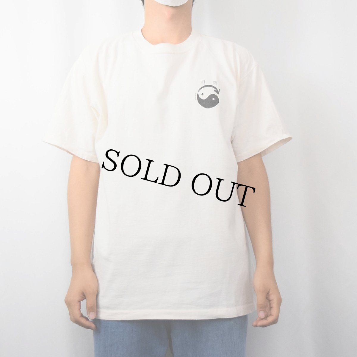 画像3: 90's USA製 "??" 陰陽プリントTシャツ L (3)