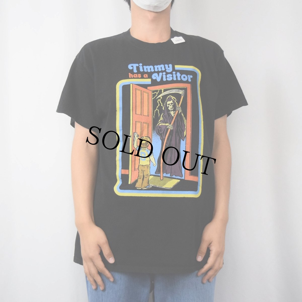 画像2: Steven Rhodes "Timmy has a Visitor" イラストプリントTシャツ L (2)