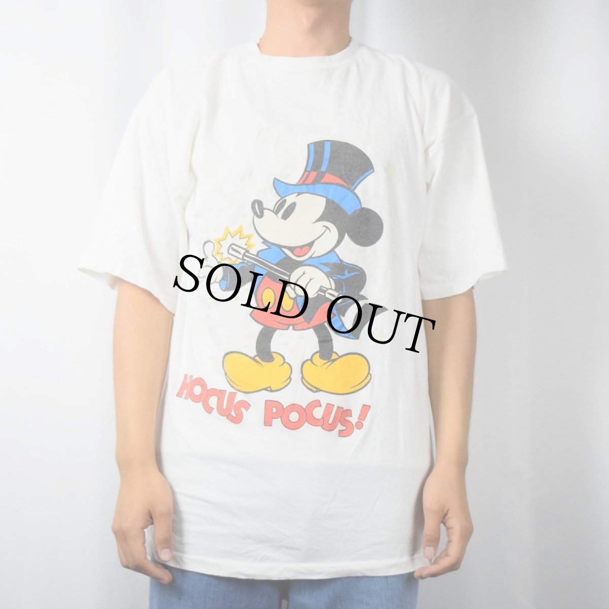 画像2: 90's Disney MICKEY MOUSE "HOCUS POCUS!" 蓄光 キャラクタープリントTシャツ (2)