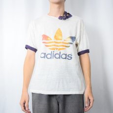画像2: 〜80's adidas ロゴプリントリンガーTシャツ (2)