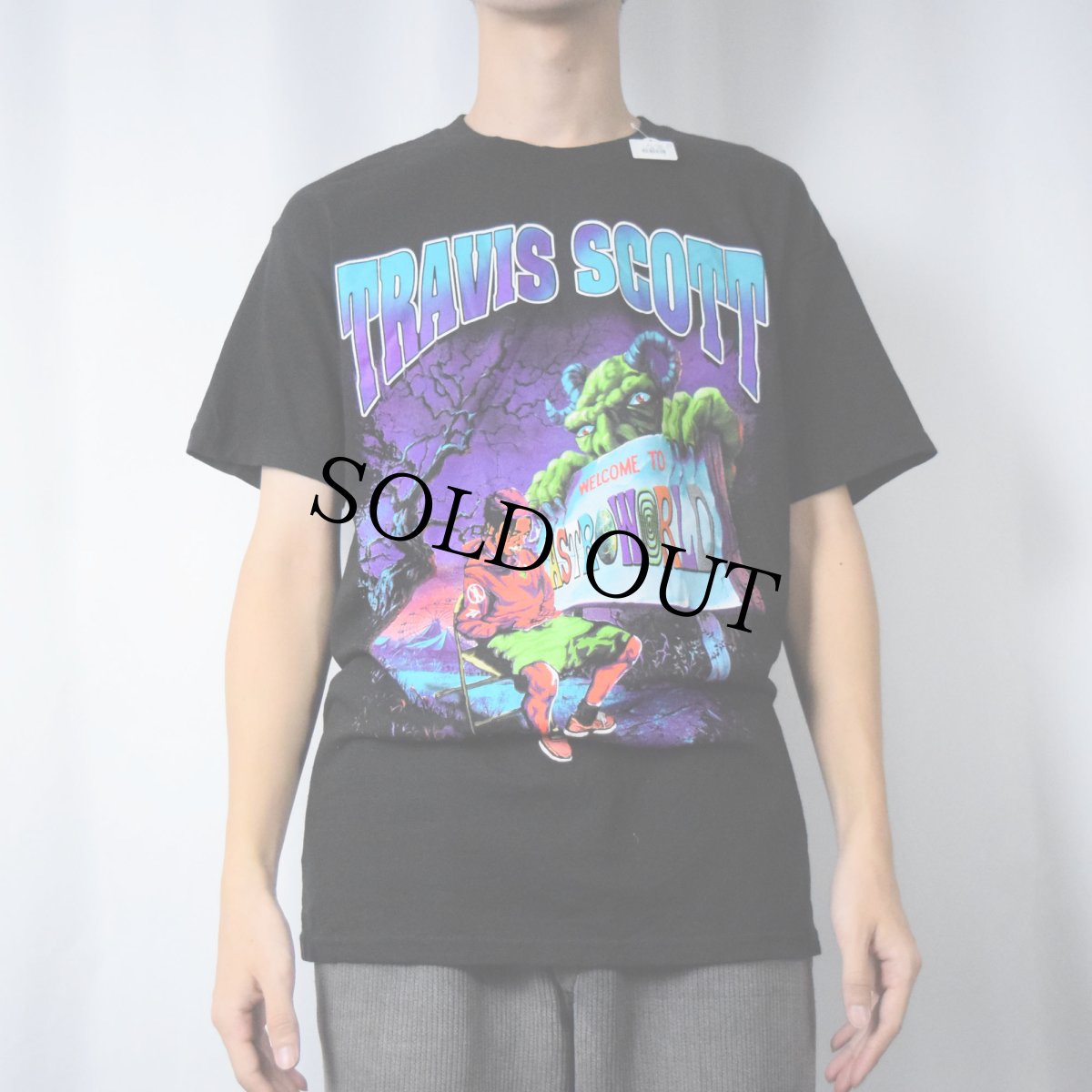 画像2: Travis Scott ASTRO WORLD ヒップホップTシャツ M (2)