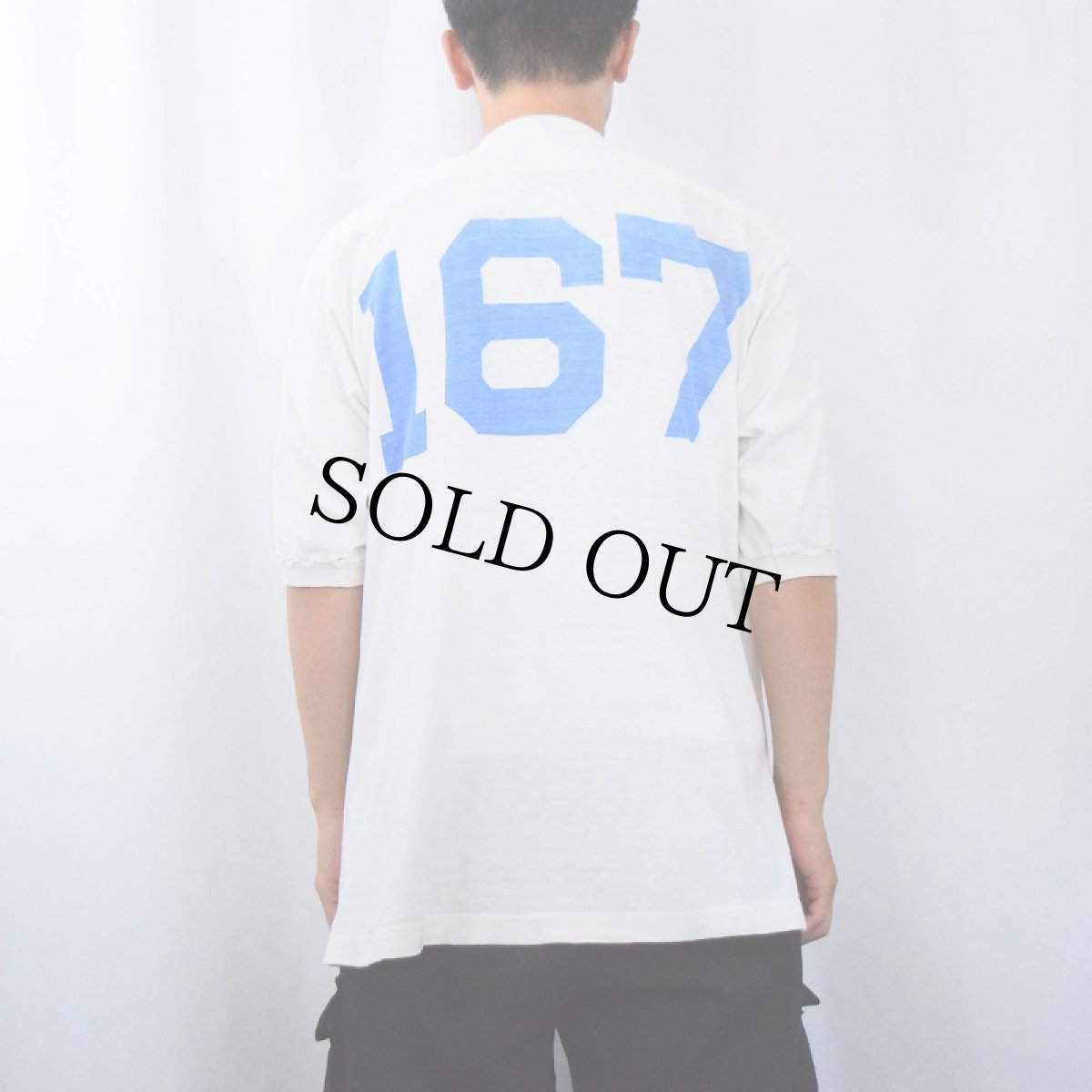 画像3: 60〜70's "SAN JOSE STATE" 染み込みプリント フットボールTシャツ (3)