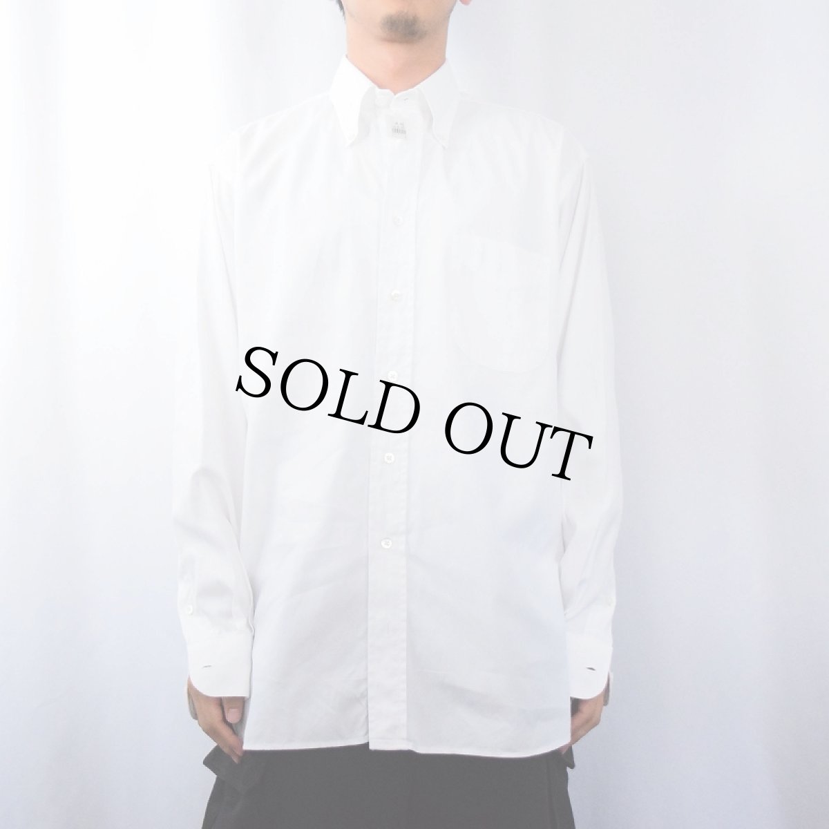 画像2: 90's GITMAN BROS USA製 コットンボタンダウンシャツ SIZE16-34 (2)