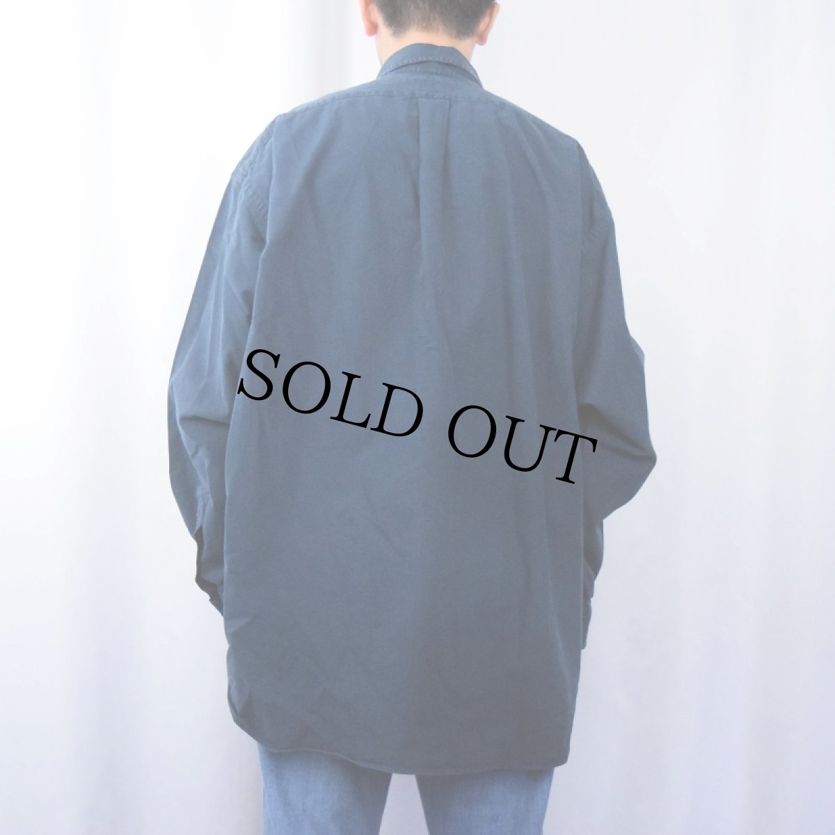 画像3: Ralph Lauren ロゴ刺繍 コットンボタンダウンシャツ NAVY XXL (3)