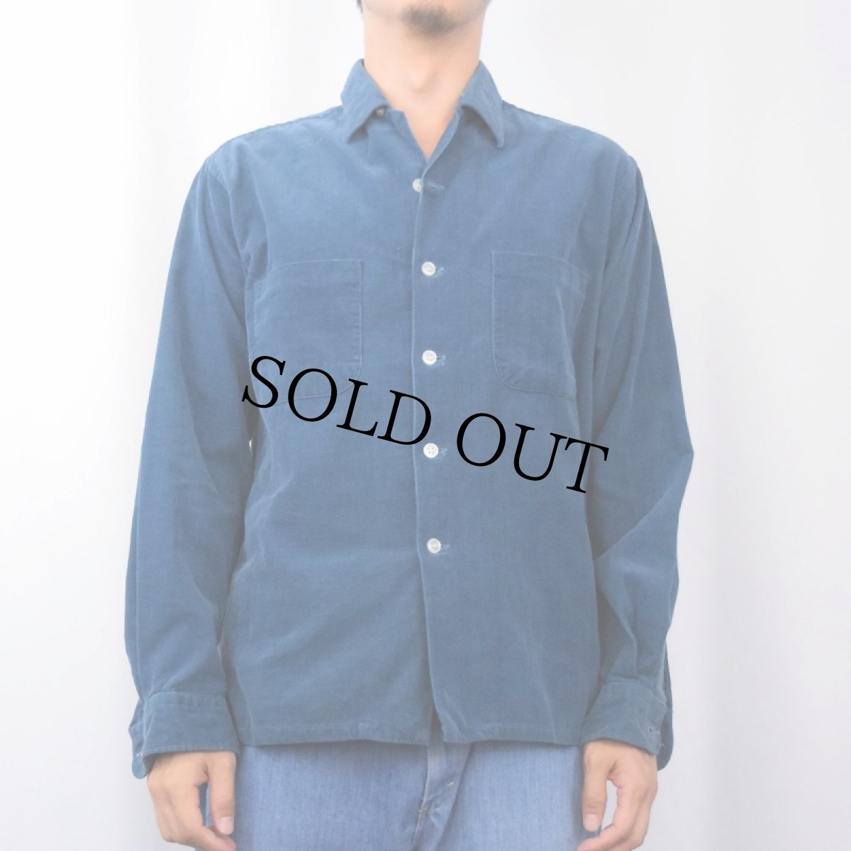 画像2: 〜60's Park Lane オープンカラーコーデュロイシャツ M (2)