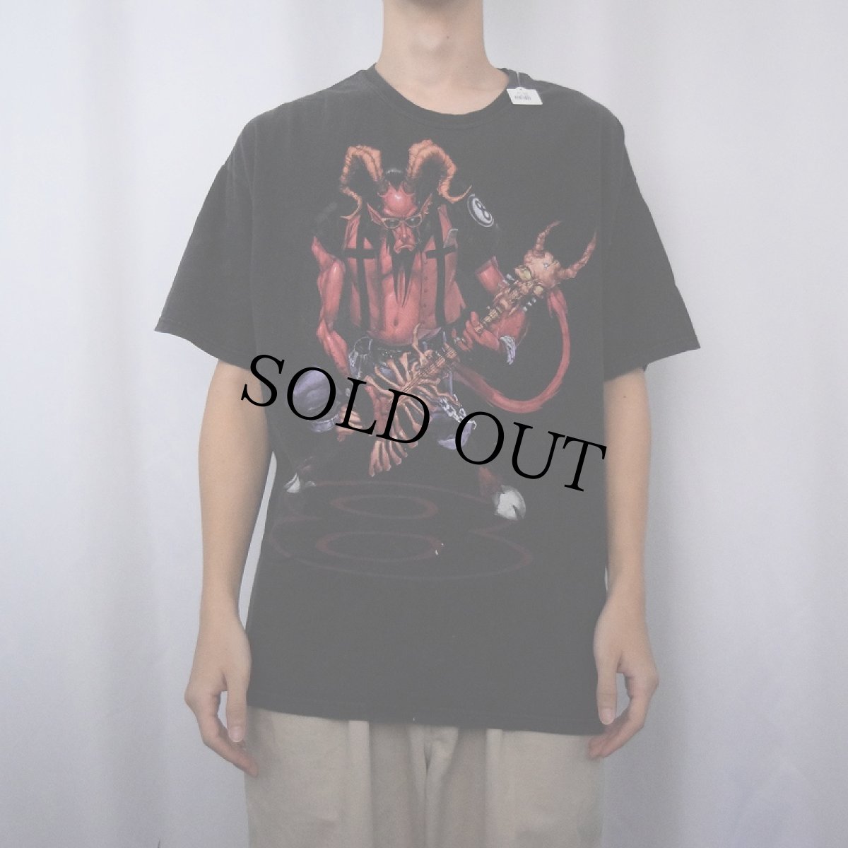 画像2: 【SALE】 2007 GUITAR HEADIII ビデオゲームプリントTシャツ XL (2)