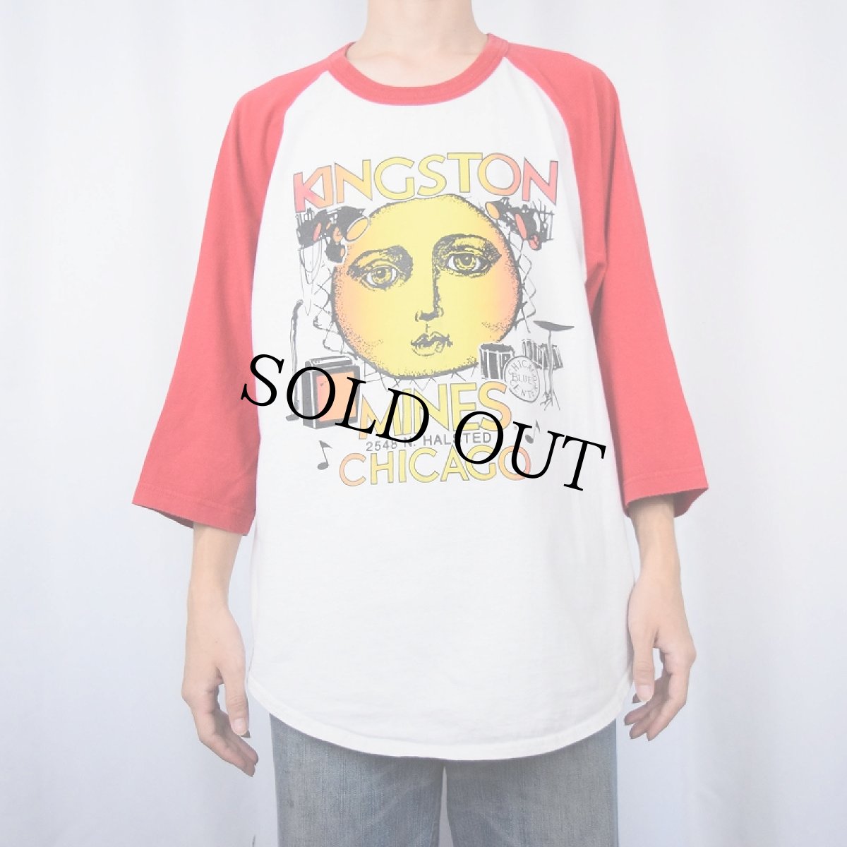 画像3: KINGSTON MINES CHICAGO ブルースライブハウス プリントリンガーTシャツ XL (3)