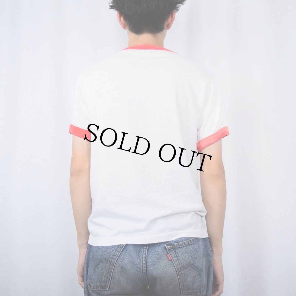 画像3: 80's "WHEEL FORTUNE" プリントリンガーTシャツ M (3)