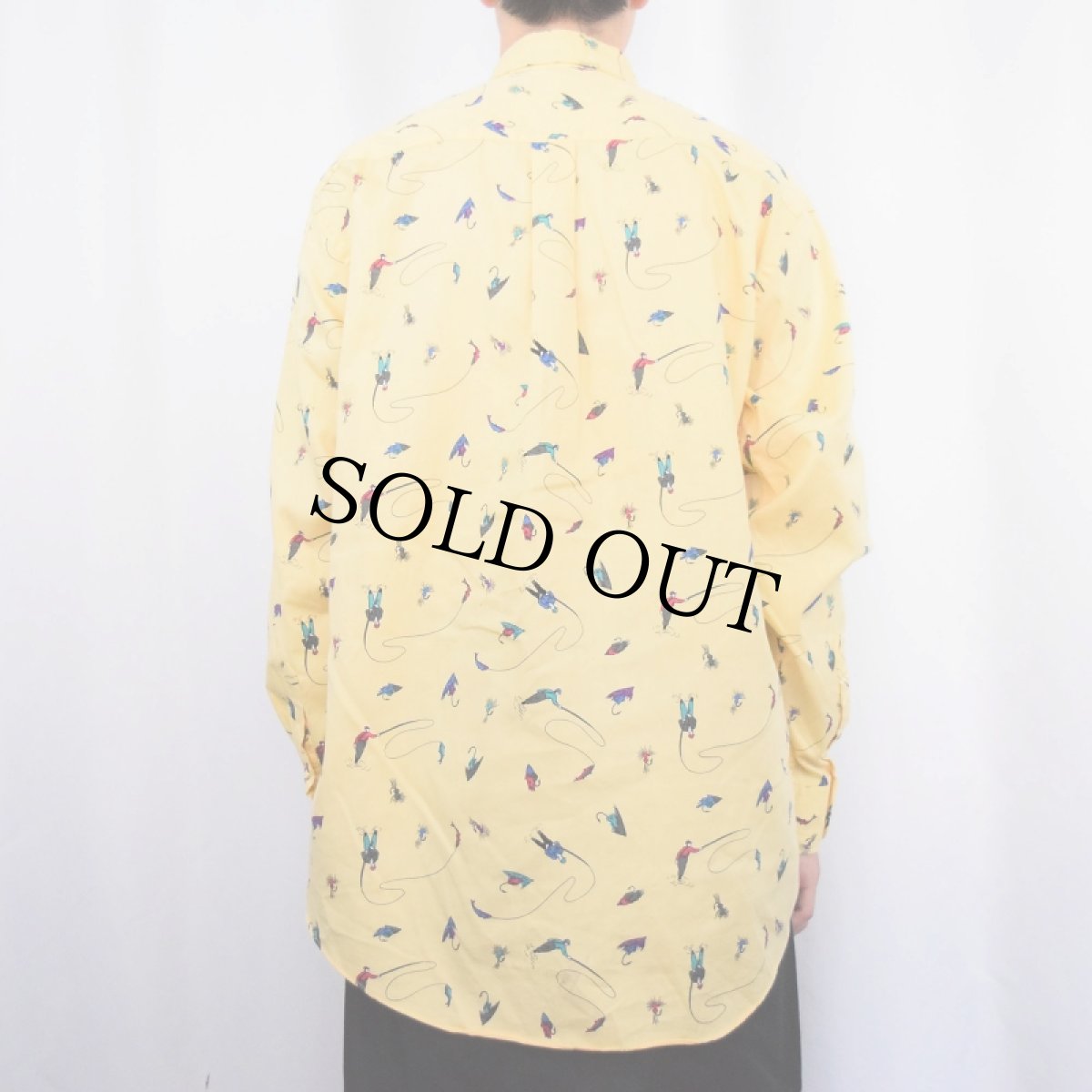 画像3: Preswick & Moore フィッシング柄 コットンボタンダウンシャツ L (3)