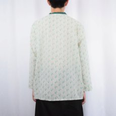 画像3: 70's Perval FRANCE製 総柄 ノーカラー ポリエステル×ビスコースシャツ SIZE3 (3)