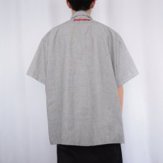 画像4: 80's RIVERSIDE USA製 "Budweiser" ストライプ柄 ロゴ刺繍 ボタンダウンシャツ (4)