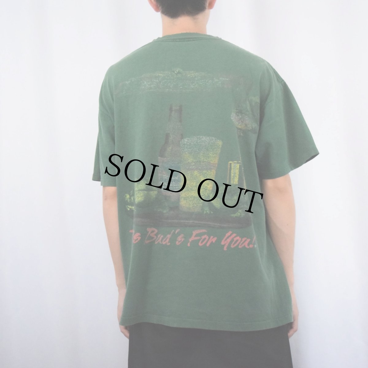 画像4: 90's Budweiser "This Bud's For You!" ビールメーカー プリントTシャツ L (4)