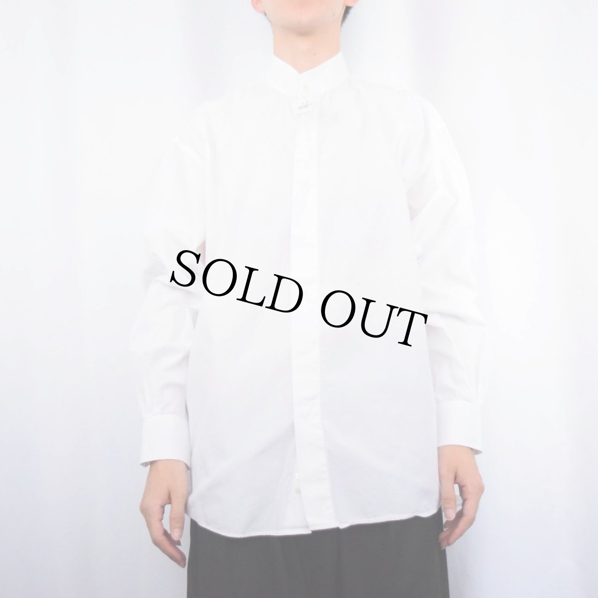 画像2: 80〜90's KENZO FRANCE製 スタンドカラー コットンシャツ S (2)