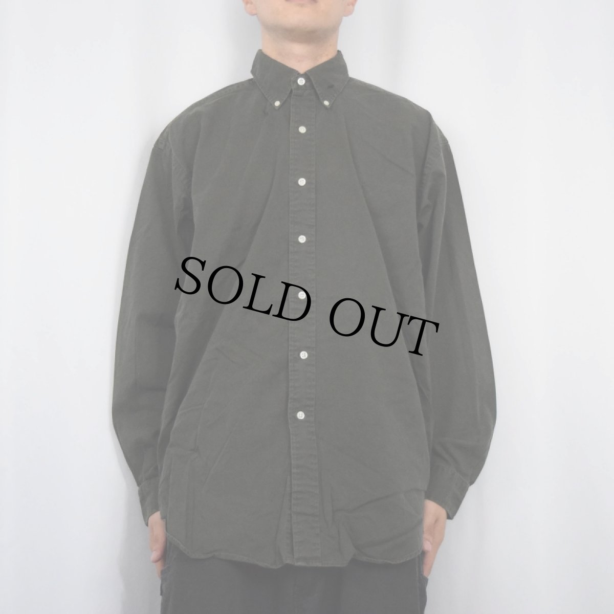 画像2: Ralph Lauren "BLAIRE" ロゴ刺繍 コットンボタンダウンシャツ L (2)