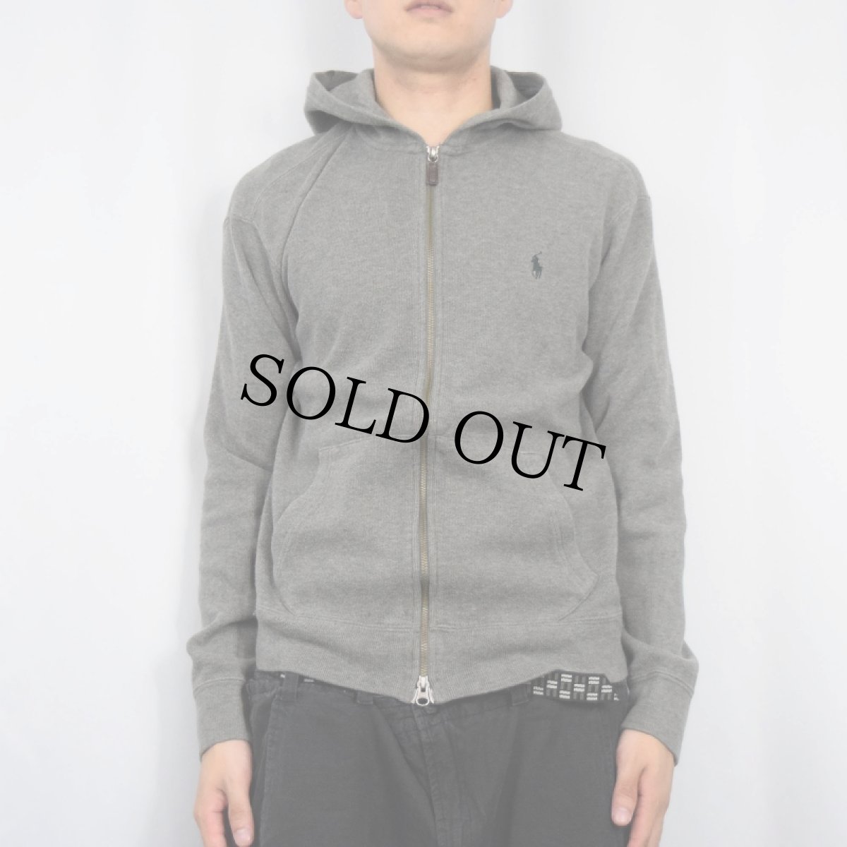 画像2: POLO Ralph Lauren ロゴ刺繍 コットンニットジップパーカー M (2)