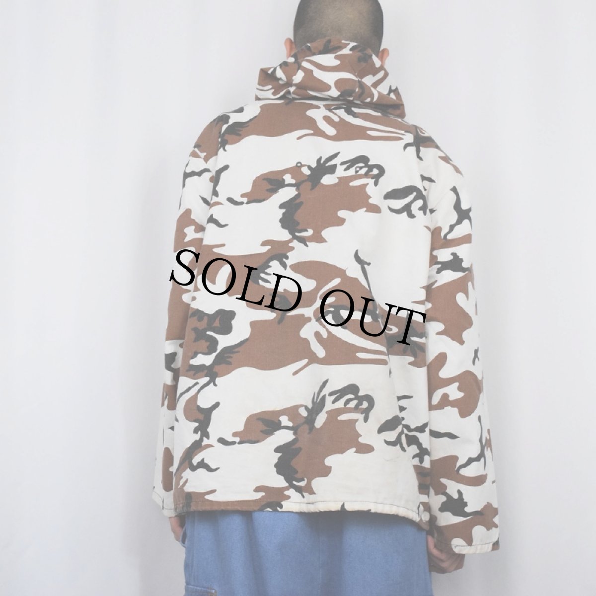 画像3: 90's USA製 カモ柄 刺繍入り コットンジップパーカー XL (3)