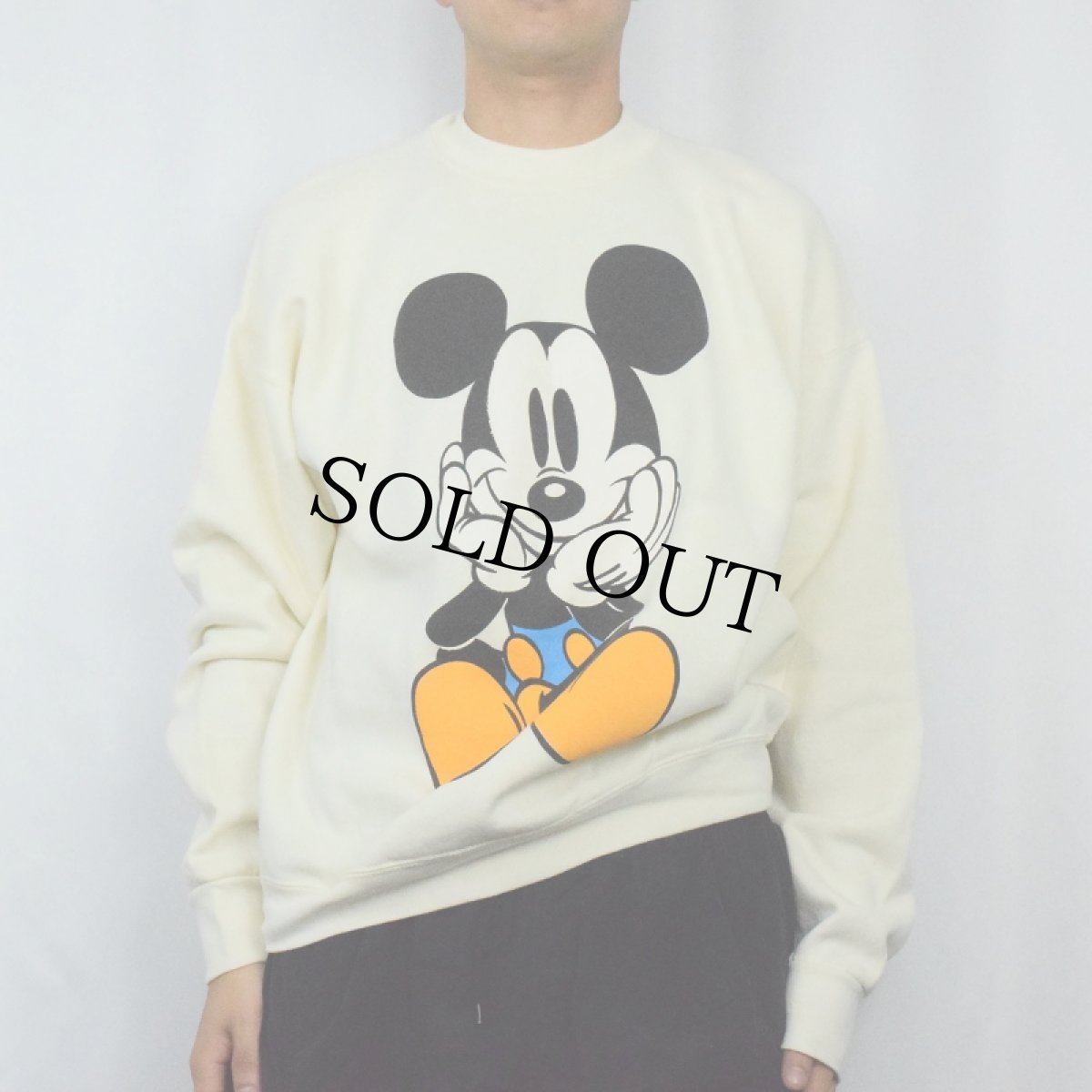 画像2: 90's MICKEY&CO. USA製 青パンミッキー キャラクタープリントスウェット XL (2)