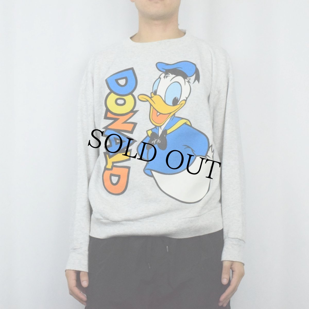 画像3: 80〜90's Disney ドナルドダック USA製 キャラクタープリントスウェット L (3)