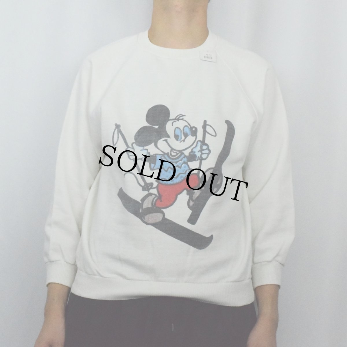 画像3: 〜80's FRANCE製 MICKEY MOUSE キャラクタープリントラグランスウェット (3)