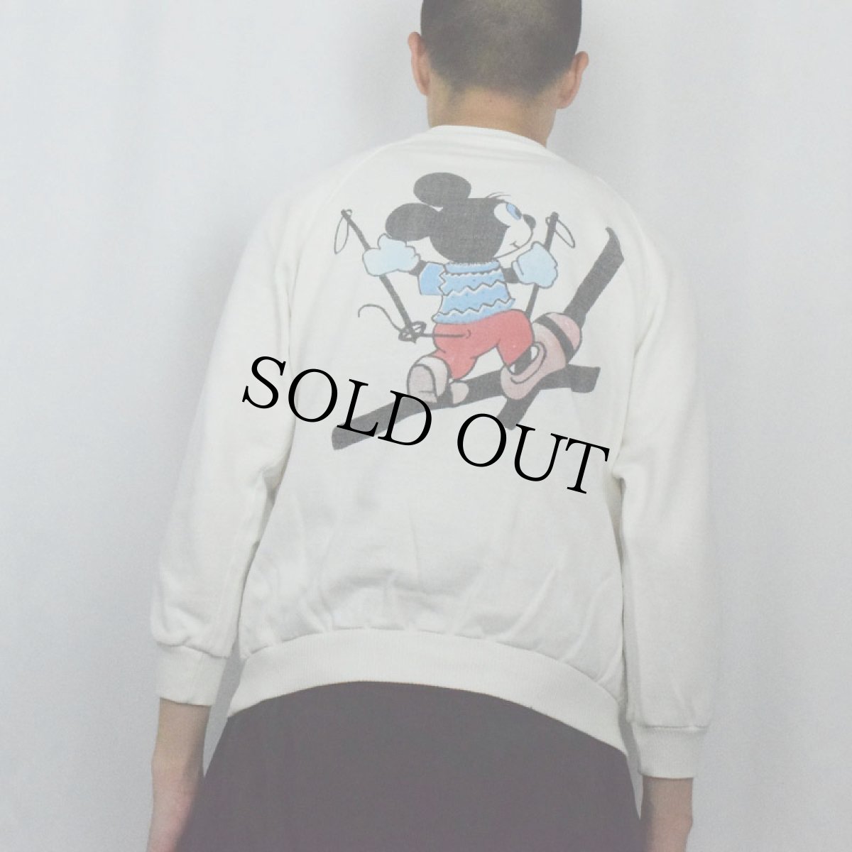画像4: 〜80's FRANCE製 MICKEY MOUSE キャラクタープリントラグランスウェット (4)