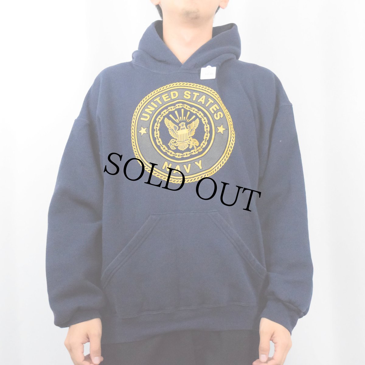 画像3: 90's SOFFE USA製 "U.S.NAVY" リフレクタープリントスウェットフーディー NAVY L (3)