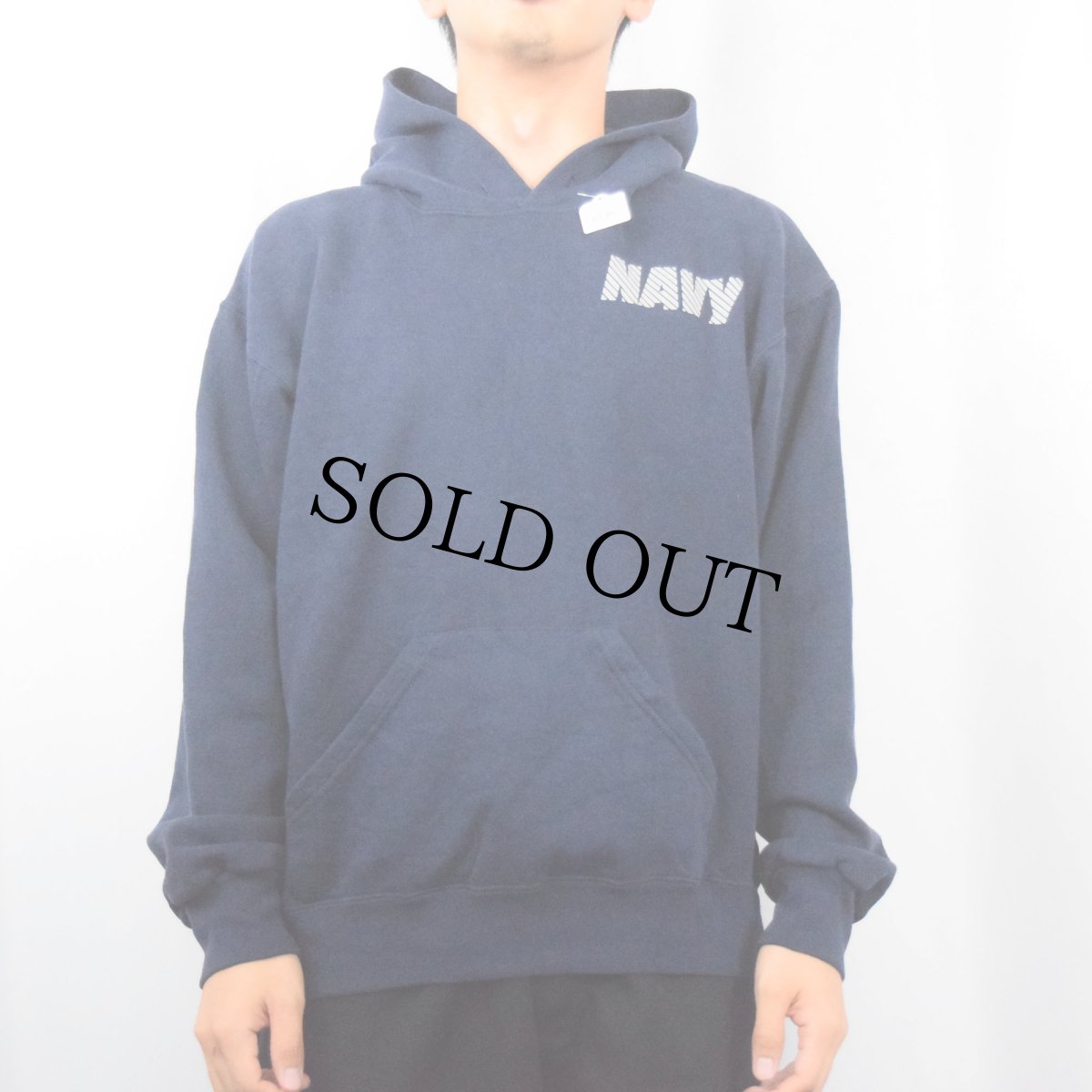 画像3: 90's U.S.NAVY USA製 "NAVY" リフレクタープリントスウェットフーディー NAVY M (3)