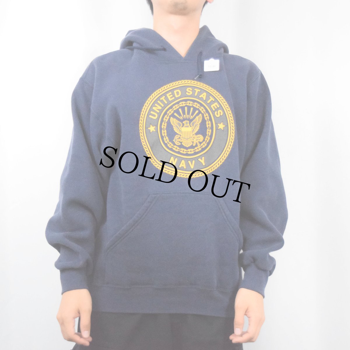 画像3: 90's SOFFE USA製 "U.S.NAVY" リフレクタープリントスウェットフーディー NAVY M (3)