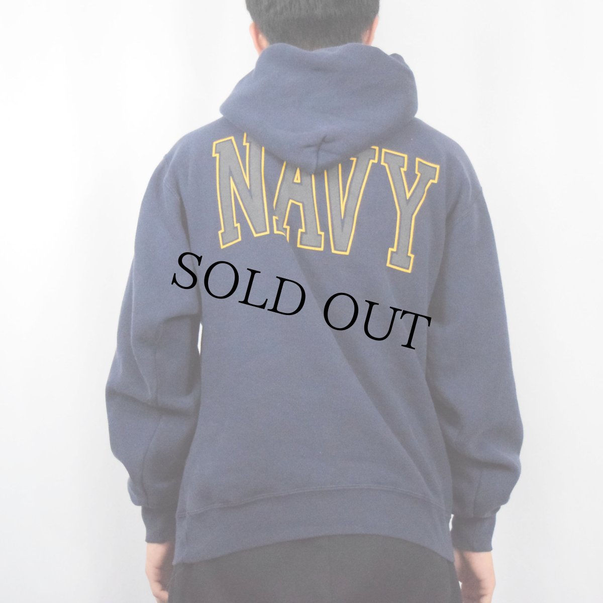 画像4: 90's SOFFE USA製 "U.S.NAVY" リフレクタープリントスウェットフーディー NAVY M (4)