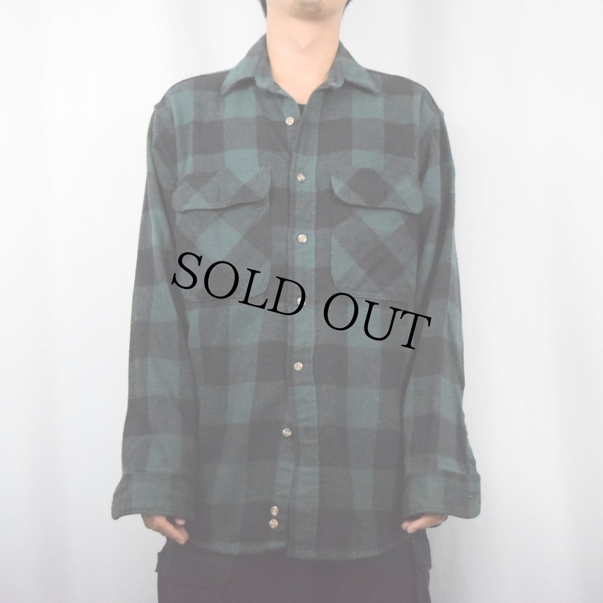 画像2: 90's FIELD MASTER USA製 バッファローチェック柄 ヘビーネルシャツ M (2)