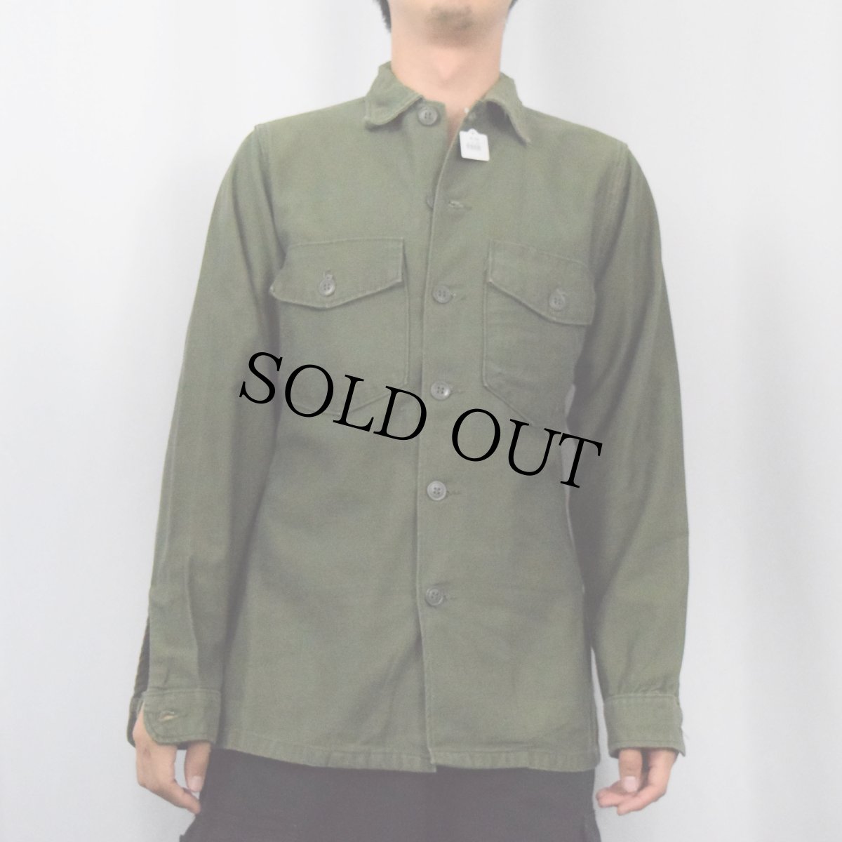 画像2: 60's U.S.ARMY ユーティリティシャツ 3rd 15 1/2×33 (2)