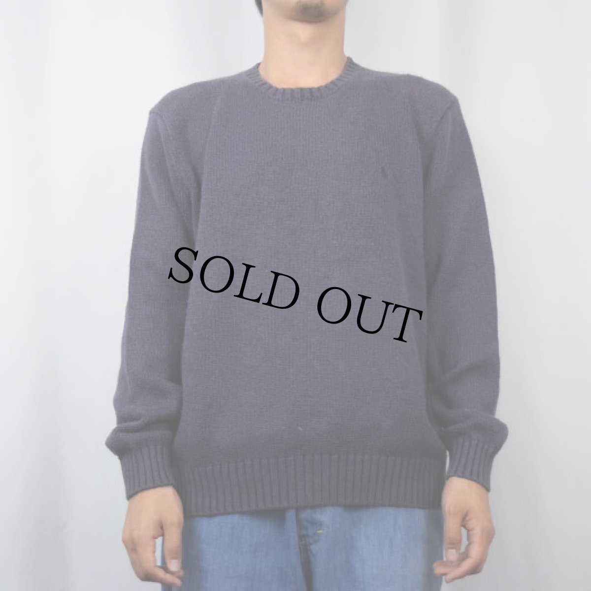 画像2: POLO Ralph Lauren ロゴ刺繍 コットンニットセーター L (2)