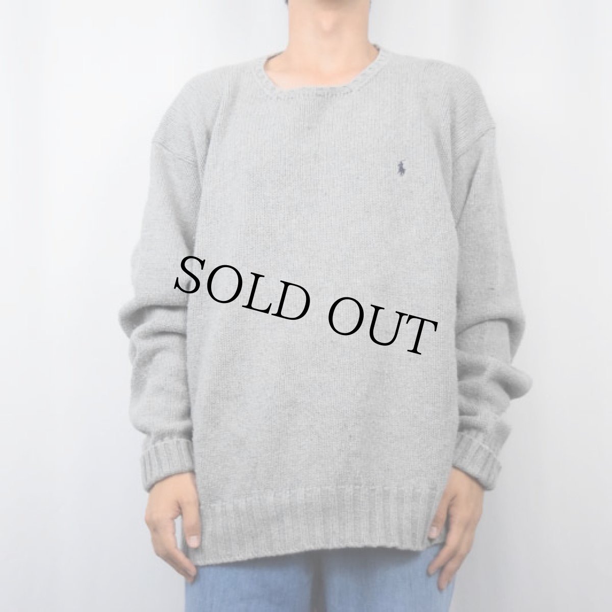 画像2: POLO Ralph Lauren ロゴ刺繍 コットンニットセーター XL (2)