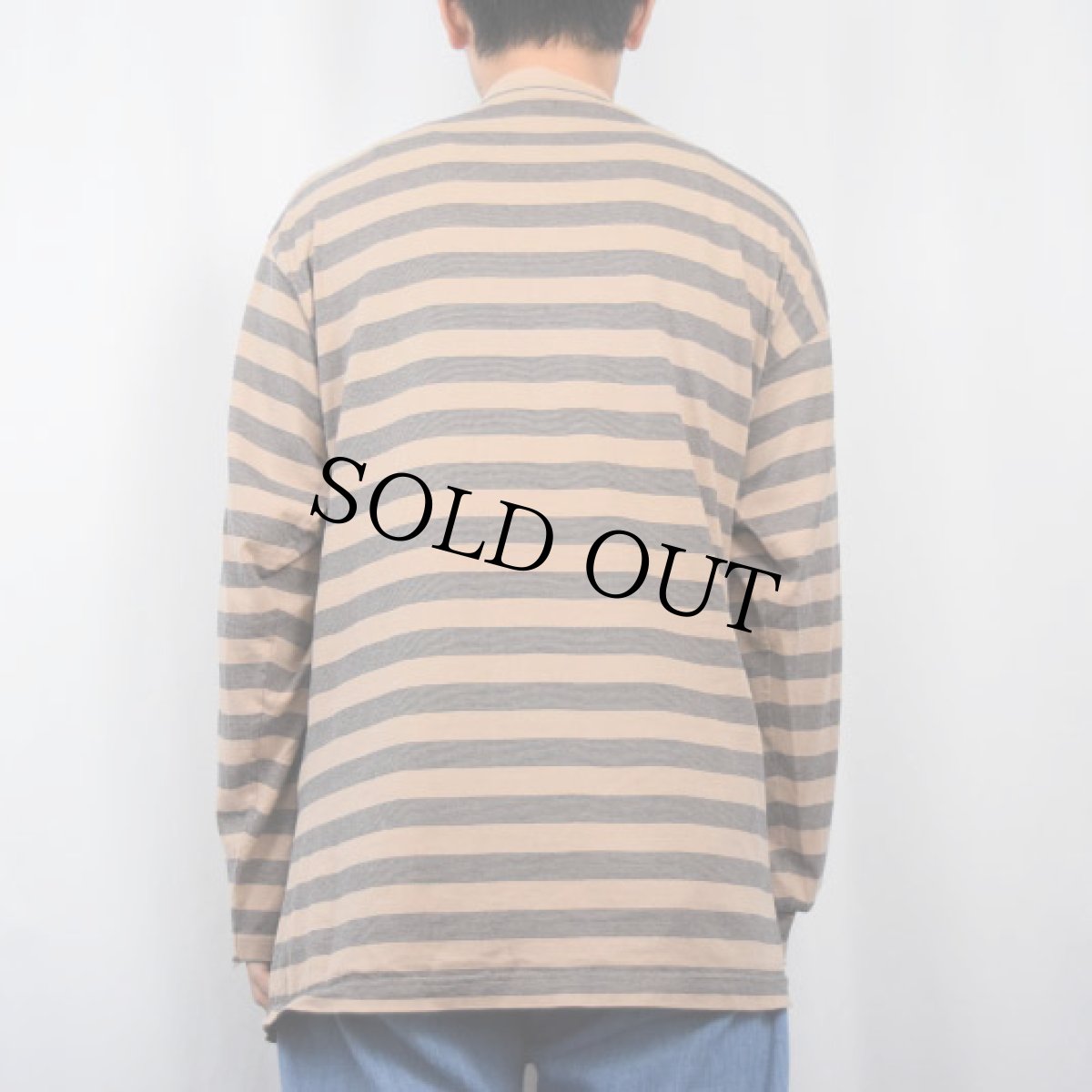 画像3: 90's Eddie Bauer ボーダー柄 ポケットロンT (3)