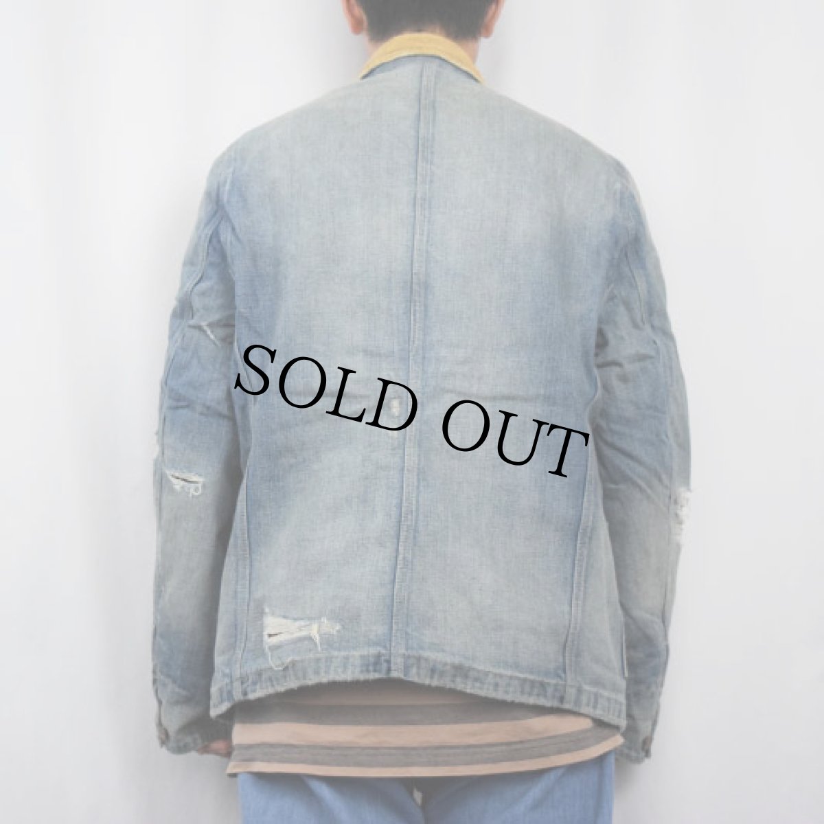 画像3: Ralph Lauren DENIM&SUPPLY チェック柄ライナー デニムカバーオール L (3)