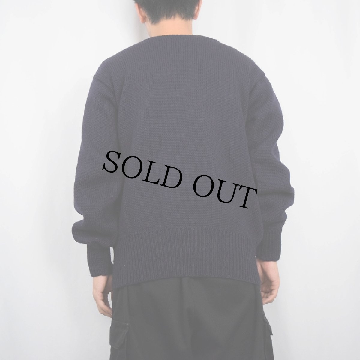 画像3: 60's RECKNIT レタードニットセーター NAVY (3)