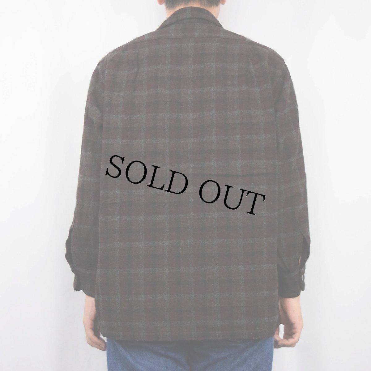 画像3: 50's PENDLETON チェック柄 オープンカラーウールシャツ M (3)